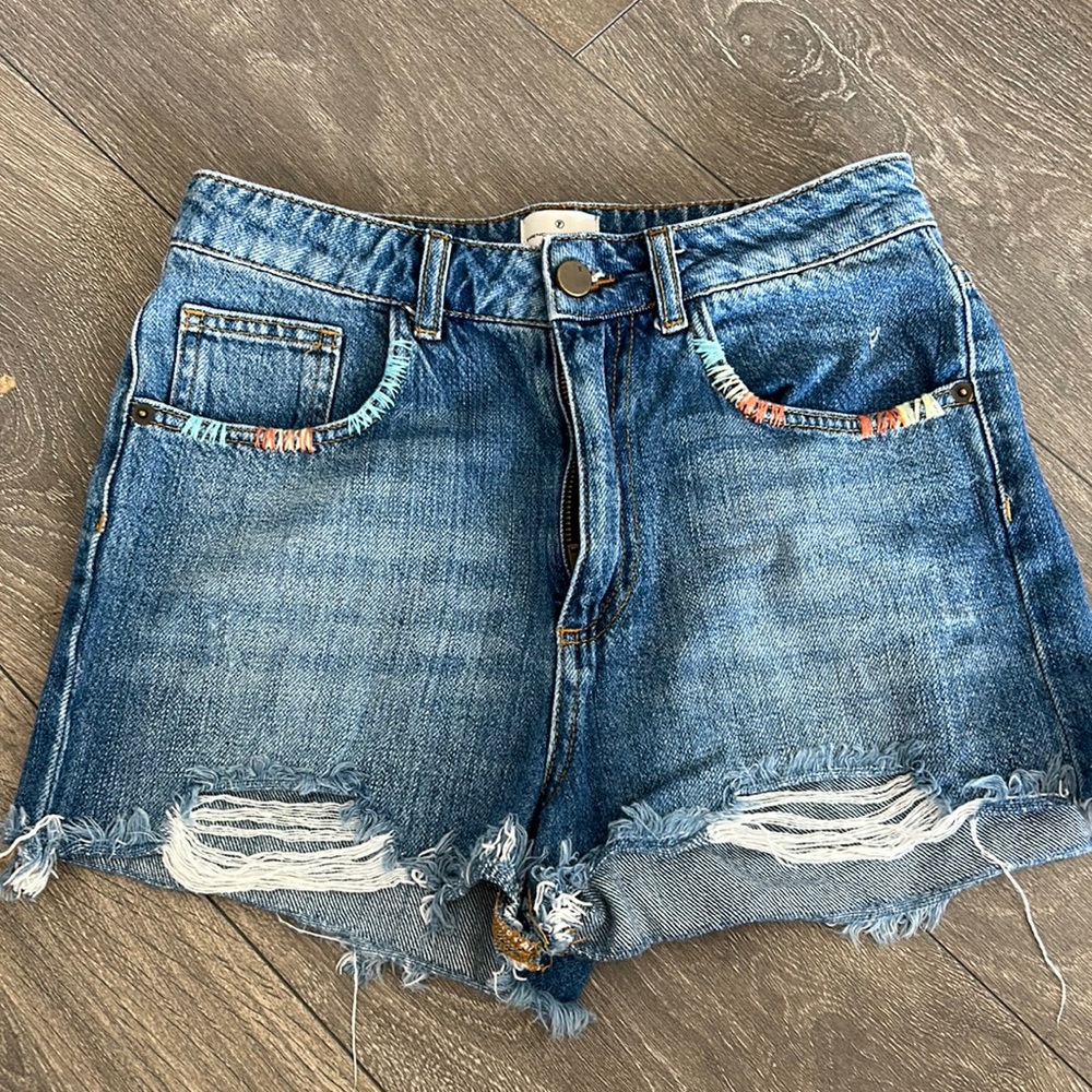 High waist denim shorts
